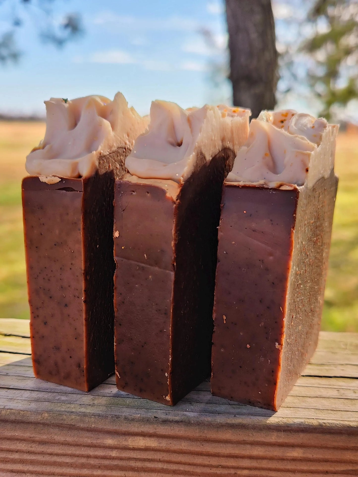 coffee donut vegan soap showing detail