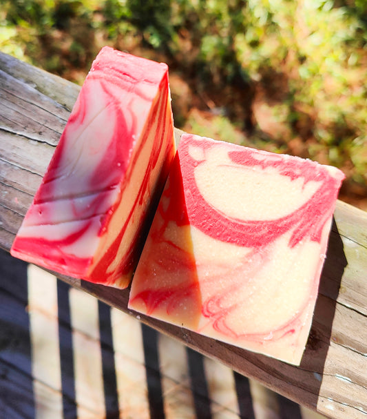 COCONUT-FREE CANDY CANE GOAT MILK SOAP